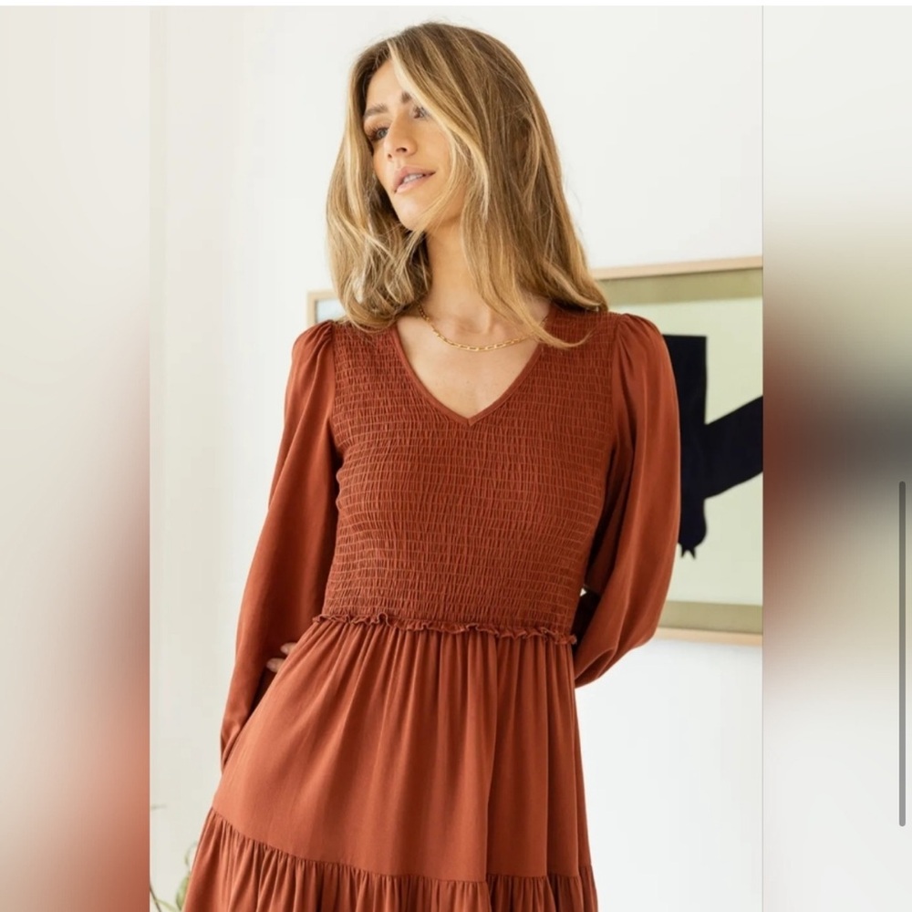 Bohme Rust Long Sleeve Dress